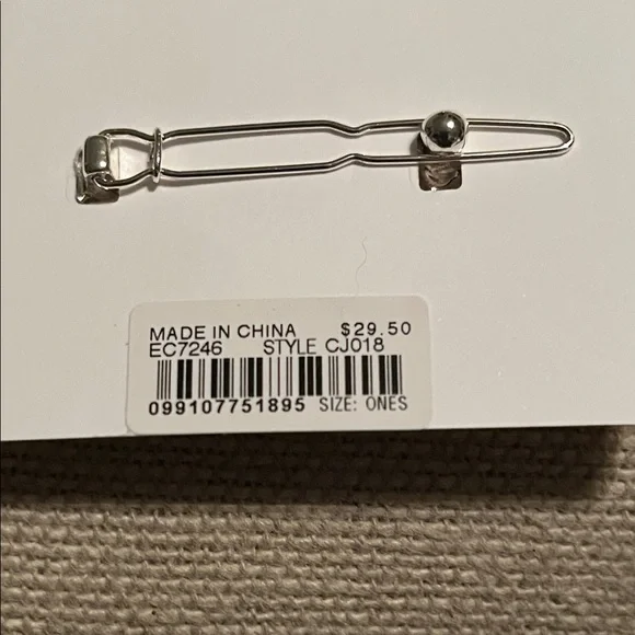 J. Crew Gold/Silver Set of Two Metal Oval Hair Clips/NWT - Picture 5 of 10